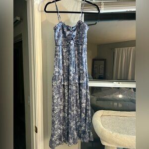 Floral Blue Maxi Dress